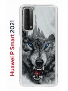 Чехол-накладка Huawei P Smart 2021 Kruche Print Волк