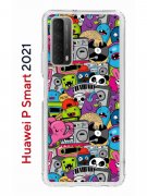 Чехол-накладка Huawei P Smart 2021 (594564) Kruche PRINT Monsters music