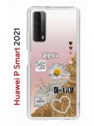 Чехол-накладка Huawei P Smart 2021 Kruche Print Крафтовые наклейки