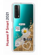 Чехол-накладка Huawei P Smart 2021 Kruche Print Крафтовые наклейки
