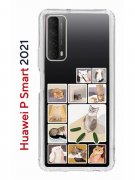 Чехол-накладка Huawei P Smart 2021 Kruche Print Коты-Мемы