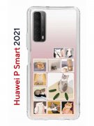 Чехол-накладка Huawei P Smart 2021 Kruche Print Коты-Мемы