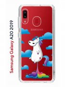 Чехол-накладка Samsung Galaxy A20 2019/A30 2019 Kruche Print Flying Unicorn
