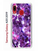 Чехол-накладка Samsung Galaxy A20 2019 (580663) Kruche PRINT Purple leaves