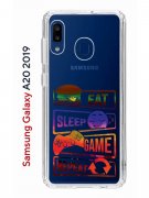 Чехол-накладка Samsung Galaxy A20 2019/A30 2019 2019 Kruche Print Repeat