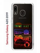 Чехол-накладка Samsung Galaxy A20 2019/A30 2019 2019 Kruche Print Repeat