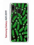 Чехол-накладка Samsung Galaxy A20 2019 Kruche Print Огурчик Рик