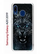 Чехол-накладка Samsung Galaxy A20 2019/A30 2019 Kruche Print Дикий леопард