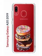 Чехол-накладка Samsung Galaxy A20 2019/A30 2019 Kruche Print Donuts