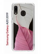 Чехол-накладка Samsung Galaxy A20/A30 2019 2019 Kruche Print Pink and white