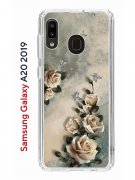 Чехол-накладка Samsung Galaxy A20 2019 (580663) Kruche PRINT Белая роза