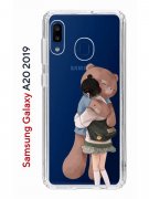 Чехол-накладка Samsung Galaxy A20 2019 (580663) Kruche PRINT Девочка с мишкой