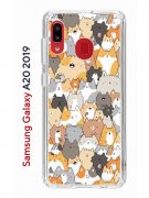 Чехол-накладка Samsung Galaxy A20 2019 (580663) Kruche PRINT Котики
