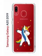Чехол-накладка Samsung Galaxy A20 2019 (580663) Kruche PRINT Единорожка