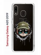 Чехол-накладка Samsung Galaxy A20 2019 (580663) Kruche PRINT Кот в наушниках