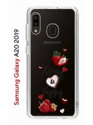 Чехол-накладка Samsung Galaxy A20 2019/A30 2019 Kruche Print Ягодный микс