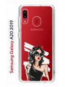 Чехол-накладка Samsung Galaxy A20 2019/A30 2019 Kruche Print Фэшн леди