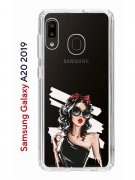 Чехол-накладка Samsung Galaxy A20 2019/A30 2019 Kruche Print Фэшн леди