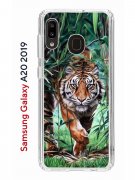Чехол-накладка Samsung Galaxy A20 2019/A30 2019 Kruche Print Крадущийся тигр
