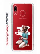 Чехол-накладка Samsung Galaxy A20 2019/A30 2019 Kruche Print Рисуя любовь