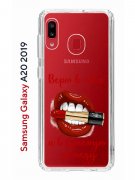 Чехол-накладка Samsung Galaxy A20 2019 (580663) Kruche PRINT Red lipstick
