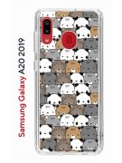 Чехол-накладка Samsung Galaxy A20 2019/A30 2019 Kruche Print Медвежата
