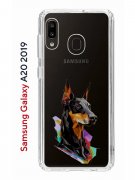 Чехол-накладка Samsung Galaxy A20 2019/A30 2019 Kruche Print Доберман