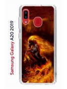 Чехол-накладка Samsung Galaxy A20 2019/A30 2019 Kruche Print Конь огонь