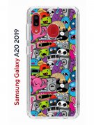Чехол-накладка Samsung Galaxy A20 2019 (580663) Kruche PRINT Monsters music