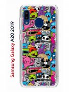 Чехол-накладка Samsung Galaxy A20 2019 (580663) Kruche PRINT Monsters music