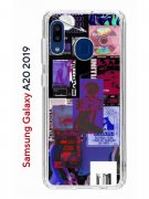 Чехол-накладка Samsung Galaxy A20 2019 (580663) Kruche PRINT Стикеры Киберпанк