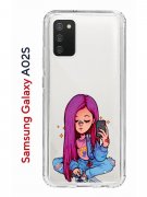 Чехол-накладка Samsung Galaxy A02s (594636) Kruche PRINT Pink Hair