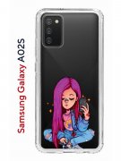 Чехол-накладка Samsung Galaxy A02s (594636) Kruche PRINT Pink Hair