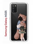 Чехол-накладка Samsung Galaxy A02s (594636) Kruche PRINT Девочка с мишкой