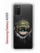 Чехол-накладка Samsung Galaxy A02s (594636) Kruche PRINT Кот в наушниках