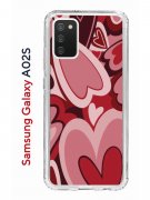 Чехол-накладка Samsung Galaxy A02s Kruche Print Сердечки