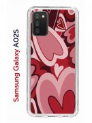 Чехол-накладка Samsung Galaxy A02s Kruche Print Сердечки