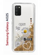 Чехол-накладка Samsung Galaxy A02s Kruche Print Крафтовые наклейки