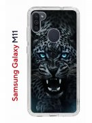 Чехол-накладка Samsung Galaxy M11/A11 Kruche Print Дикий леопард