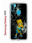 Чехол-накладка Samsung Galaxy M11/A11 Kruche Print Барт Симпсон