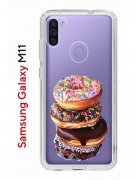 Чехол-накладка Samsung Galaxy M11 (588927) Kruche PRINT Donuts