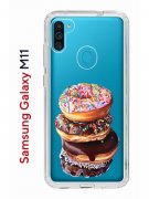 Чехол-накладка Samsung Galaxy M11 (588927) Kruche PRINT Donuts