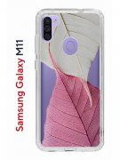 Чехол-накладка Samsung Galaxy M11 (588927) Kruche PRINT Pink and white