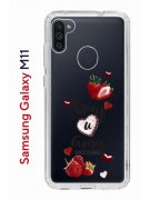 Чехол-накладка Samsung Galaxy M11/A11 Kruche Print Ягодный микс