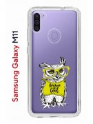 Чехол-накладка Samsung Galaxy M11/A11 Kruche Print Сова в очках