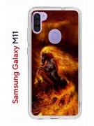 Чехол-накладка Samsung Galaxy M11/A11 Kruche Print Конь огонь
