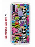 Чехол-накладка Samsung Galaxy M11 (588927) Kruche PRINT Monsters music