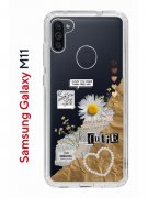 Чехол-накладка Samsung Galaxy M11 Kruche Print Крафтовые наклейки