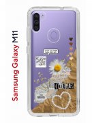 Чехол-накладка Samsung Galaxy M11 Kruche Print Крафтовые наклейки