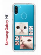 Чехол-накладка Samsung Galaxy M11 Kruche Print Коты